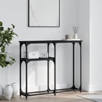 Torana - Table console noir 90x22,5x75 cm bois d'ingénierie