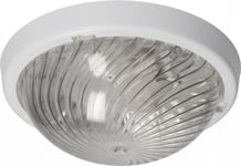 Orno 7070T-Alfa/Pl Taklampa, Armatur, 75W, E27, Ip44, Ik10, Transparent Polykarbonatskärm