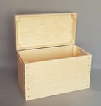 Extra Large Wooden Trunk Storage Box with Lid Handles Toy Tool Keepsake Boxes