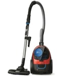 Philips - FC9330/09 Aspirateur traîneau sans sac PowerPro Compact - 900W - 76 dB - Filtre Anti-allergie -Rouge