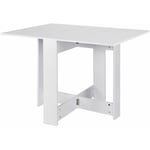 Sifree - Table à manger pliante de 4 à 6 personnes contemporain mélaminée -blanc - 103 x 76 cm