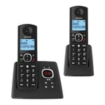 Alcatel F530 Voice Duo, téléphone sans fil avec répondeur et 2 combinés, blocage d'appels et fonction mains libres Noir