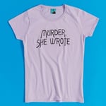 Official Murder She Wrote Typewriter Lilac Fitted T-Shirt With Back Print