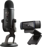 Blue Microphones Yeti et Logitech C920 HD Pro - Ensemble webcam et microphone pour un son et une apparence professionnels, pour les visioconférences, le télétravail, Zoom, PC et Mac.[G24]