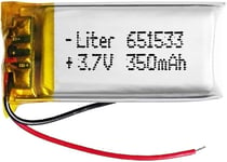 Batterie 651533 LiPo 3.7V 350mAh 1.295Wh 1S 5C Liter Energy Battery pour l'électronique Rechargeable Téléphone Portable Smartwatch GPS - Ne Convient Pas à la Radiocommande 35x15x7mm.[G1914]