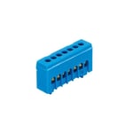 Morek - Bornier de neutre isolé bleu 7 bornes pour câble de 1,5 à 16mm² - rail din