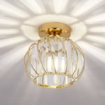 Gyllene modern E27 taklampa kristall taklampor vardagsrumslampor kökslampor semi flush mount taklampa