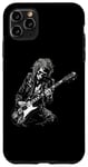 Coque pour iPhone 11 Pro Max Skeleton Guitar Guy Rock And Roll Band Rock On