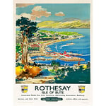 Wee Blue Coo Travel Rothesay Isle Of Bute British Railways Harbour River Art Print Poster Wall Decor 12X16 Inch