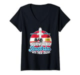 Womens Surviving Austria With These Crazies Austria V-Neck T-Shirt