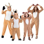 Umorden Unisex Aikuinen Lapsi Joulu Poro Puku Tyttö Naisten Hupullinen Kodikas Fawn Deer Puku Cosplay Onesie Sarjakuva Pyjama