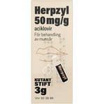 Herpzyl stift 50 mg/g Munsår 3 g