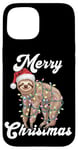 Coque pour iPhone 15 Paresseux Père Noël Merry Christmas Eve Party Christmas Lights