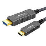 SOEYBAE Câble USB 3.1 type C vers HDMI Fibre Optique Câble 4K@60Hz 3840x2160 Compatible Thunderbolt 3 HDTV UHD (15M)