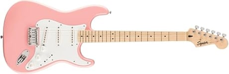 Squier by Fender Limited Edition Sonic® Stratocaster® Electric Guitar HT, Maple Fingerboard, White Pickguard, Shell Pink