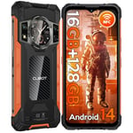 CUBOT Kingkong ACE 2 Téléphone Incassable Android 14, 16GO+128GO/1TO Smartphone Incassable, 6.56" HD+ 90Hz, 48MP, 5100mAh, 1.32" Écran Arrière/4G Dual SIM/IP68/NFC/OTG/FACE ID Telephone de Chantier