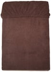 MESANA c-10004/43–Housse en Microfibre Polaire env. Marron foncé 180–200 x 200 cm