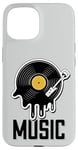 Coque pour iPhone 15 Musique Disque Vinyle Tenue Rétro Pour Musiciens Et Concerts