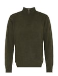 Barbour Essential Lambswool Half Zip Tops Knitwear Half Zip Jumpers Khaki Green Barbour