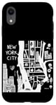 Coque pour iPhone XR Profitez de New York City The Big Apple Street Food Doodles Map