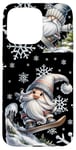 Coque pour iPhone 15 Pro Max Cute Winter Sports Accessories With Snowboarding Gnome