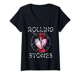 Womens Official The Rolling Stones HD Prism Heart V-Neck T-Shirt