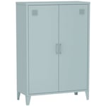 Commode/armoire en métal bleu clair 2 espaces de rangement