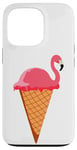 Coque pour iPhone 13 Pro Glace Gaufrier Boule de glace Flamant rose