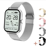 Montre Connectée Avec Écran Tactile Complet Pour Hommes Et Femmes,Tracker D'activité,Appel Bluetooth,Horloge Intelligente Pour Dames,2024 "",Document,1.69 - Type Mesh Belt Silver #B