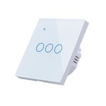 WiFi+RF433 Smart Light Touch Switch 3Gang EU Télécommande sans fil Fonctionne avec Alexa Google Home, Blanc