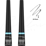 Rimmel Scandaleyes Exaggerate Waterproof Eye Liner – 003 Black *PACK OF 2*