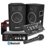 SL6 Speakers, Bluetooth Amplifier, Mixer with Microphone Bedroom DJ System AV344