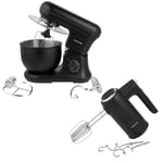 Salter Kuro Electric Stand Mixer and Hand Mixer Set Electric Whisks Black