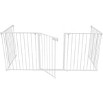 Barriere de securite avec 5 Pans 310x75cm Protection Cheminée Pare-Feu de Cheminée 310x75cm Barrière de Sécurité Blanc pour bébé Animaux Enfant