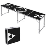 Fällbart Beer Pong Bord 240x60cm i Svart Aluminium