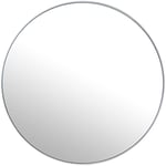 DRW Miroir Mural Rond en métal et arrière en Bois MDF Blanc 100 x 1,5 cm, INT. 98,5 cm