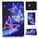 Lspcase Coque Galaxy Tab A 2019 PU Cuir Flip Housse Étui Cover Case Support Coque de Tablet avec Porte-Cartes pour Samsung Galaxy Tab A 10.1 Pouces SM-T510 / SM-T515 (2019) Papillon Flash