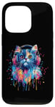 Coque pour iPhone 13 Pro Persian Cat Lovers Pop Art Casque audio amusant chat persan