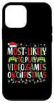 Coque pour iPhone 12 mini Plus susceptible de jouer à des jeux vidéo à Noël - Funny Gamer