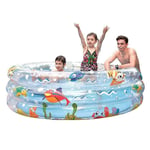 150 x 53cm Friendly Fun Fish Sea Design Inflatable Three Ring Paddling Water Pool