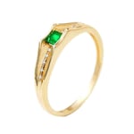 Rubyia Anneau Bague Or 18 carats (750) Vert Emeraude Quadratisch Alliance Jonc Femme avec 3 Couche Tailles 54