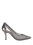 Carvela Hotsox Embellished Mesh Pointed Heeled Courts, Grey Gunmetal