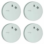 4 x Firex KF20 Smoke Alarms Optical / Photoelectric Mains with 9V Battery Backup