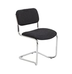 Office Hippo Heavy Duty Meeting Chair, Versatile & Robust Stackable Office Chair, Desk Chair With Strong Chrome Frame & Padded Durable Seat Cushion, Up To 115kg Weight, Hard Wearing - Charcoal, Single