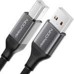 3,0M Câble D'Imprimante Usb (Pour Imprimante, Scanner, Midi) Câble Usb-A Vers Usb-B Tressé + Connecteur Métallique Pour Brother Canon Notebook Tablet Pc Macbook Samsung[X2248]