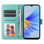 Oppo A17 Case Auringonkukkakuvioinen kohokuvioitu Pu-nahka Magneettinen Flip Lompakon Kansi Korttikotelot