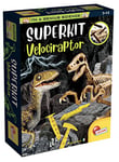 Lisciani Super Kit Déterre le bloc et construis le squelette-Jeu educatif cientifique pour enfants á partir de 7 ans, 80632, SUPERKIT VELOCIRAPTOR