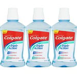 Colgate Triple Action Mild Mint Mouthwash 500ml X 3