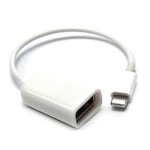 Pin Otg Adapter Lightning Male To Usb Cable Lead For Iphone Ipad Camera White