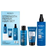 Redken Strength Repair Set for Damaged Hair, Shampoo 75ml, Conditioner 50ml and Anti Snap 250ml